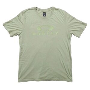 Oakley T-Shirt Mens 2XL Performance Fit Hydrollx Green Athletic Stretch BIG Logo